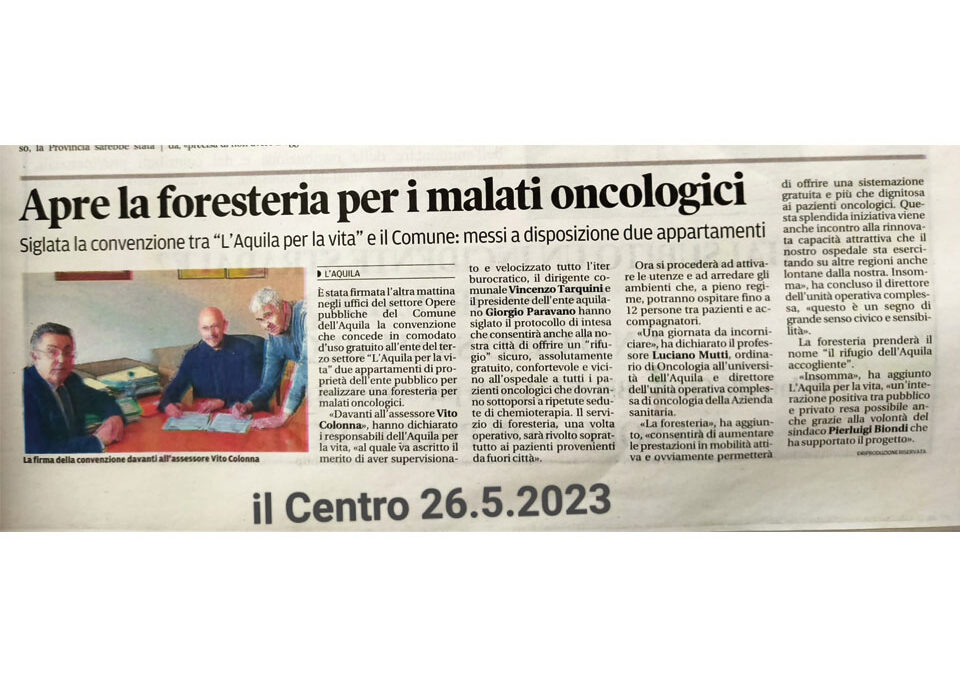 Nasce la foresteria per malati oncologici