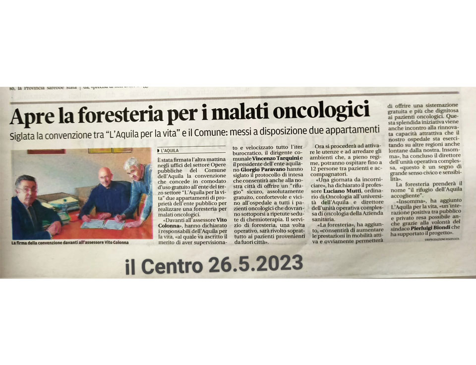 Nasce la foresteria per malati oncologici