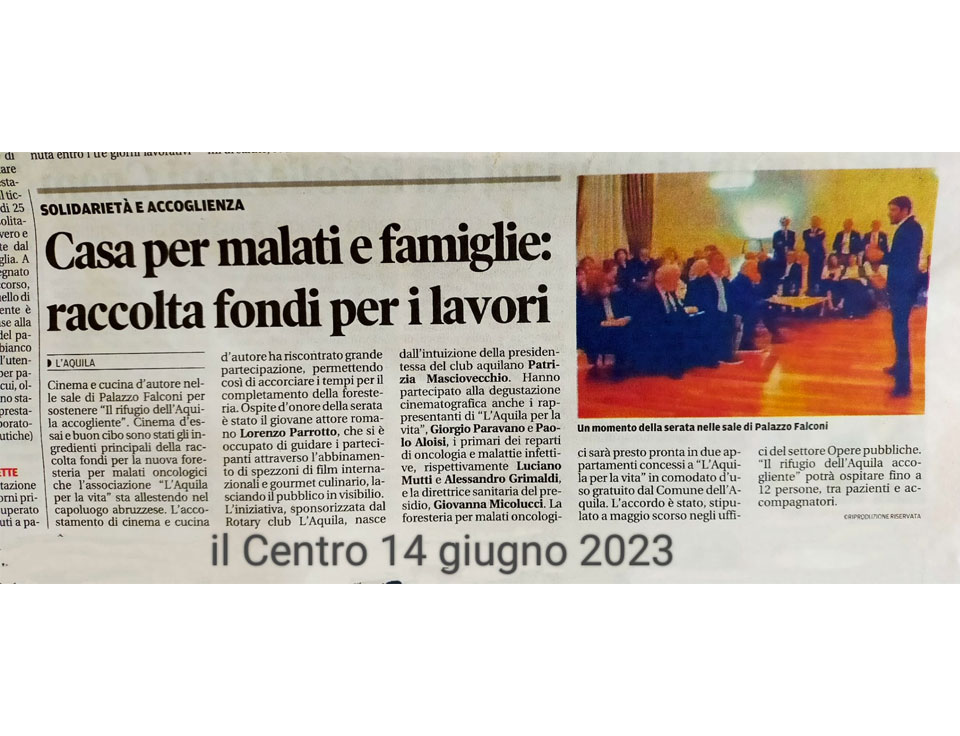 Successo cine-degustazione raccolta fondi foresteria malati oncologici