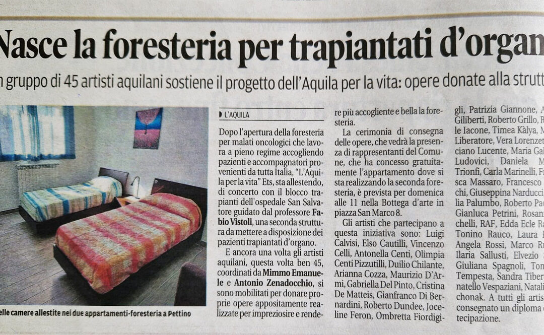 45 artisti aquilani donano opere per foresteria