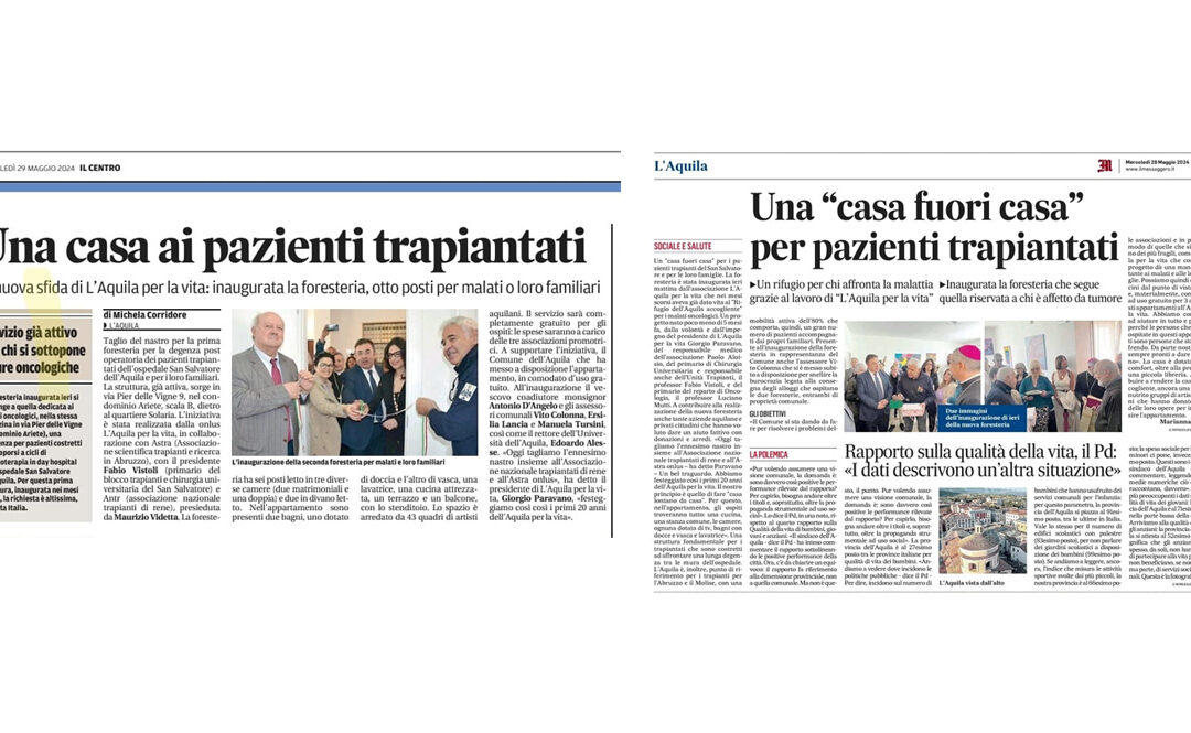 INAUGURAZIONE FORESTERIA PER PAZIENTI TRAPIANTATI