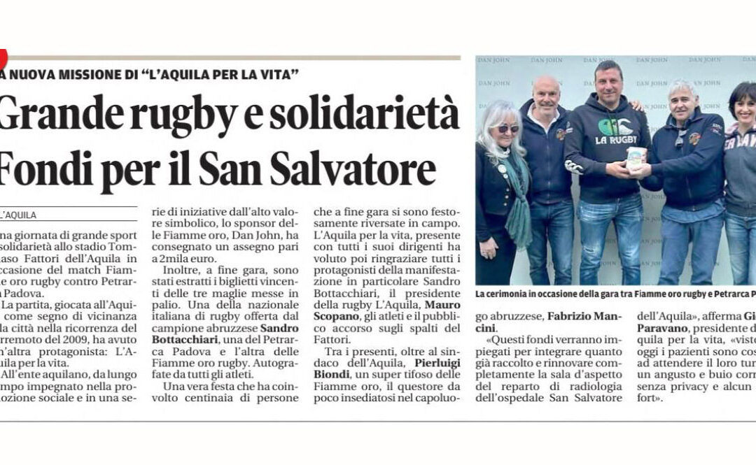 Sport e Solidarietà con raccolta fondi per L’Aquila Per La Vita