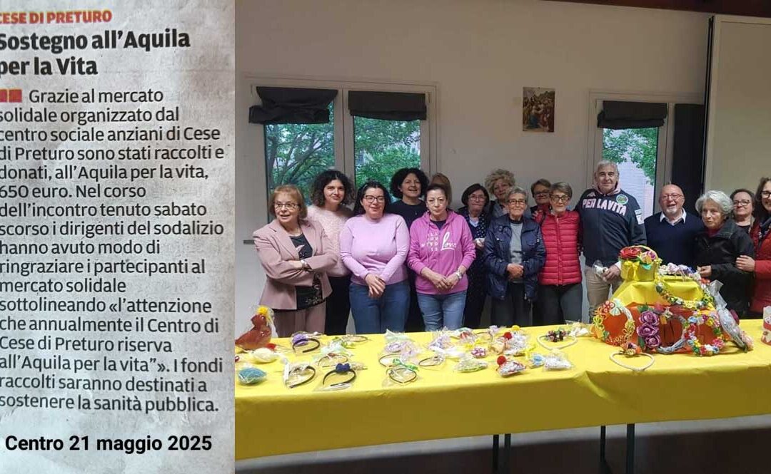 Donazione Centro sociale anziani Cese di Preturo